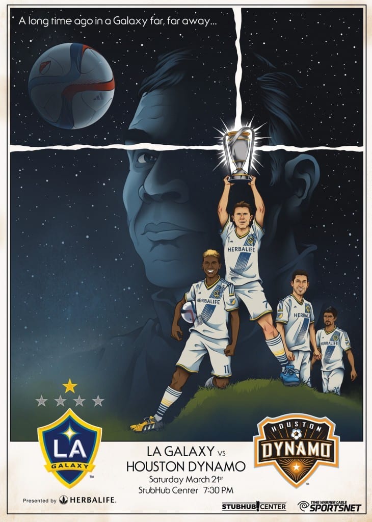 Commemorative match poster for the LA Galaxy vs. Houston Dynamo match