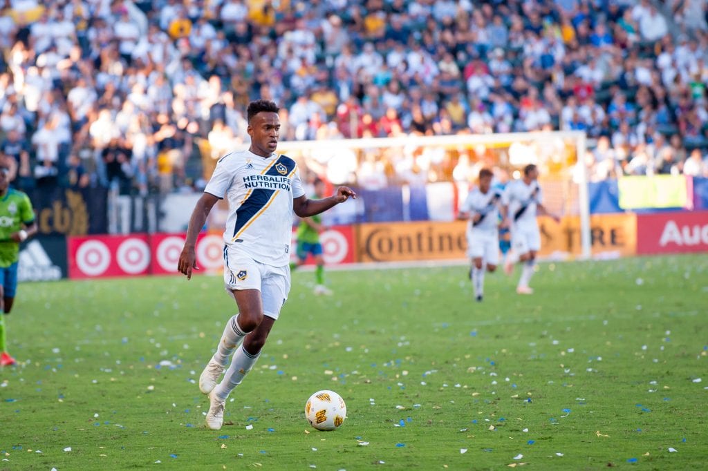 Ola Kamara plays against the Seattle Sounders on September 23, 2018 at StubHub Center in Carson, CA -- Photo by Steve Carrillo
