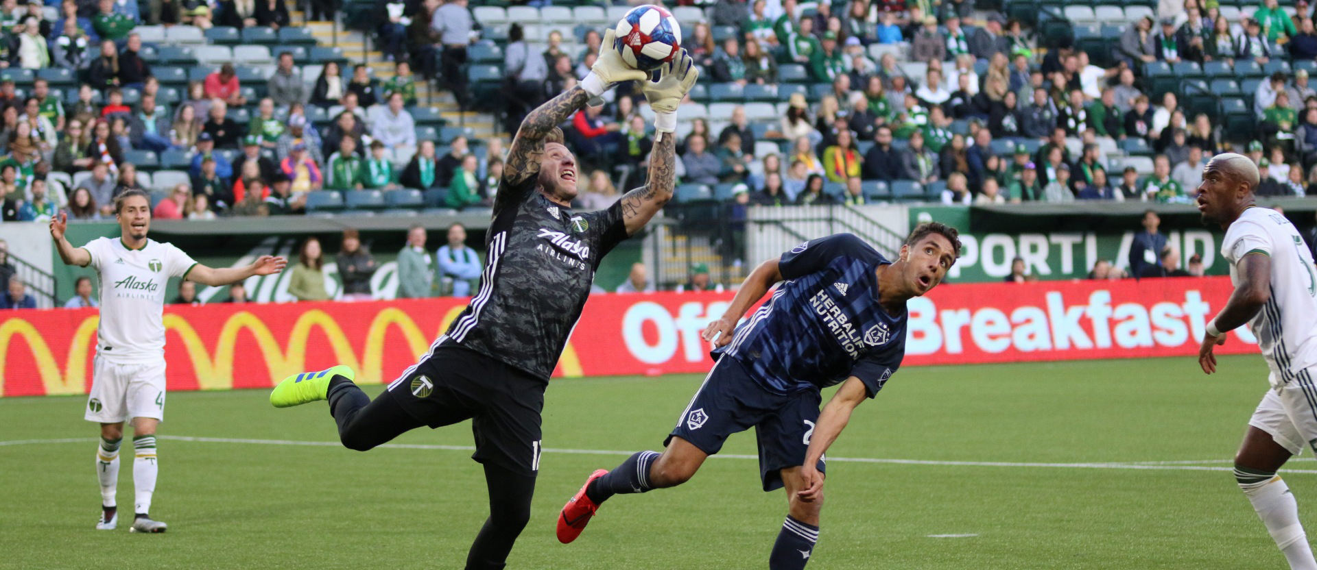 LA Galaxy midfielder Servando Carrasco in the US Open Cup vs Portland Timbers